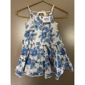 Haute Hippie Girls 3t Blue And White Floral Mommy And Me Summer Dress